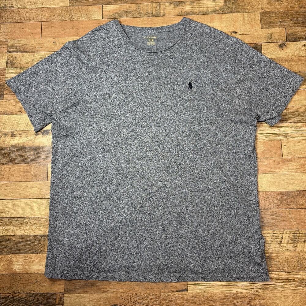 Polo Ralph Lauren Crew Neck T-Shirt Soft Shirt Top Sz L Cotton Grey Embroidered